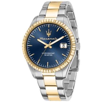 Reloj Maserati Caballero Competizione Bicolor Acero/IP Dorado Esfera Azul 43mm Ref: R8853100027
