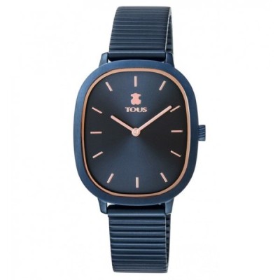 Tous reloj mujer heritage brick de acero ip azul/rosado