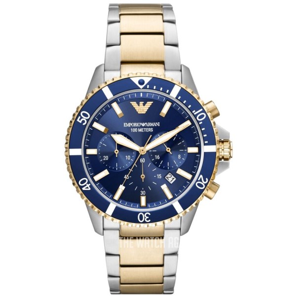 Reloj Emporio Armani Caballero Diver Bicolor Acero/Ip Dorado 43mm Ref: AR11362