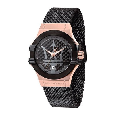 Reloj Maserati Caballero Potenza Malla Milanesa Pavonado Acero Negro 42mm Ref: R8853108010