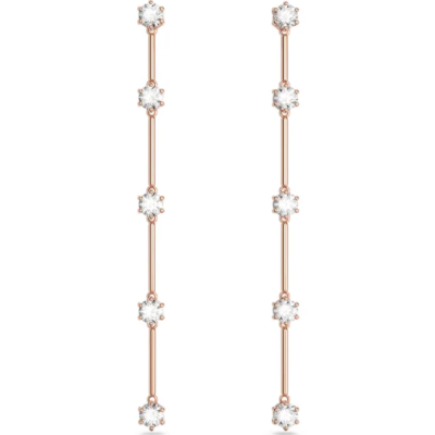 Pendientes Swarovski De Gota Constello Corte Redondo Blanco Chapado En Oro Rosa Ref: 5661463