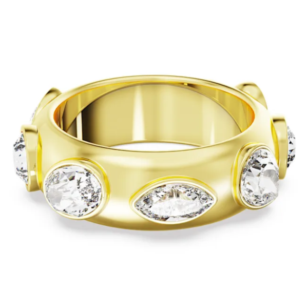 Anillo Swarovski Dextera Cortes Mixtos Blancos Chapado En Tono Dorado Ref: 5665479-52