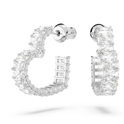 Pendientes De Aro Swarovski Matrix Corazón Pequeño Blanco Rodiado Ref: 5653170