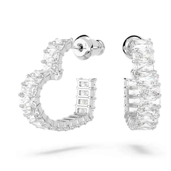 Pendientes De Aro Swarovski Matrix Corazón Pequeño Blanco Rodiado Ref: 5653170