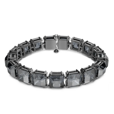 Pulsera Swarovski Millenia Talla Cuadrada Mediana Gris Baño De Rutenio Ref: 5612682