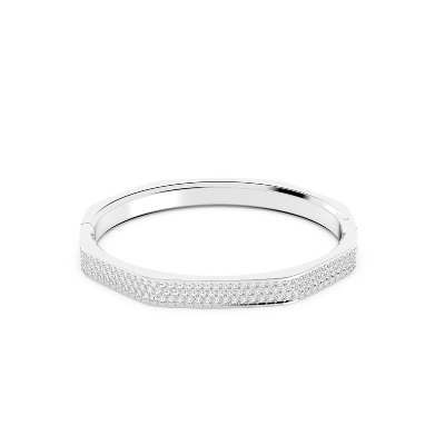 Brazalete Swarovski Dextera Octogonal Blanco Baño De Rodio Ref: 5652337