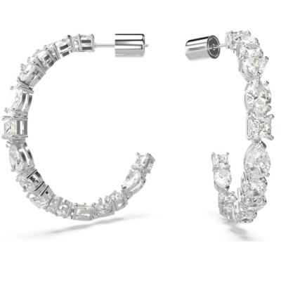 Pendientes De Aro Swarovski Tennis Deluxe Cortes Mixtos Blanco Rodiado Ref: 5562128