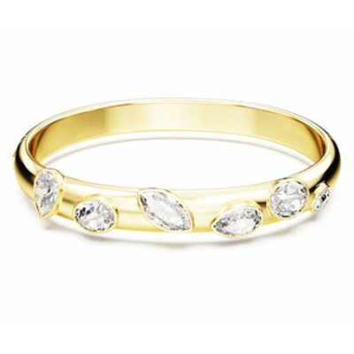 Brazalete Swarovski Dextera Cortes Mixtos Blancos Baño Dorado Ref: 5672669