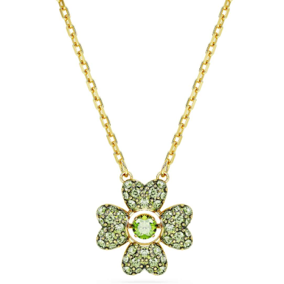 Colgante Swarovski Idyllia Trébol Verde Chapado En Tonos Dorados Ref: 5671144