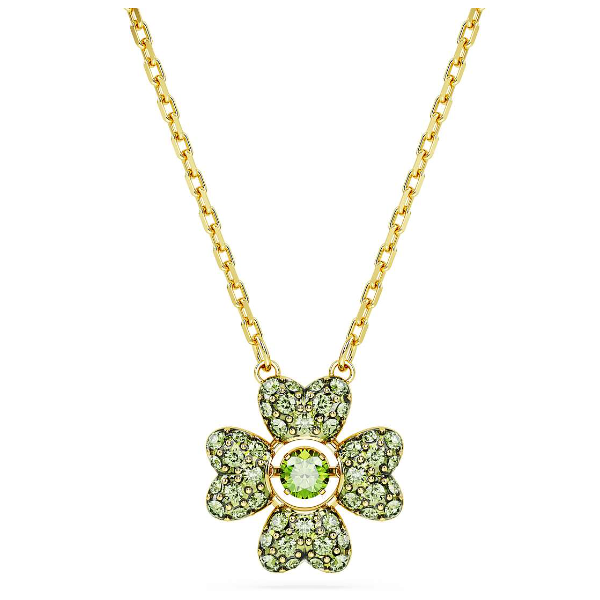 Colgante Swarovski Idyllia Trébol Verde Chapado En Tonos Dorados Ref: 5671144