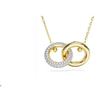 Gargantilla Swarovski Dextera Aros Entrelazados Baño Oro y Cristales Blancos 5668820