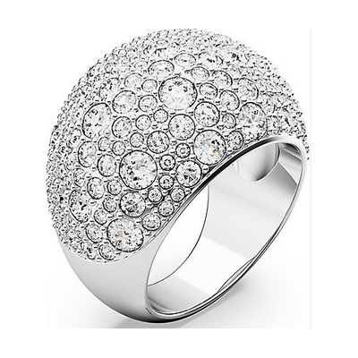 Anillo De Cóctel  Luna, Blanco, Baño De Rodio T58 Swarovski Ref.5677133