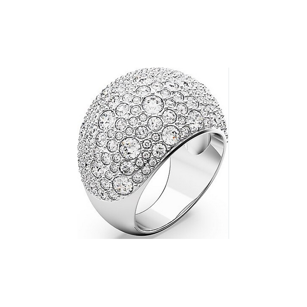 Anillo De Cóctel  Luna, Blanco, Baño De Rodio T58 Swarovski Ref.5677133