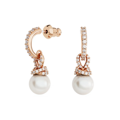 Pendientes Originally, Blancos, Baño Tono Oro Rosa Swarovski Ref. 5669524