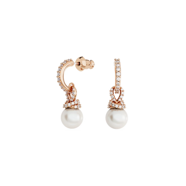 Pendientes Originally, Blancos, Baño Tono Oro Rosa Swarovski Ref. 5669524