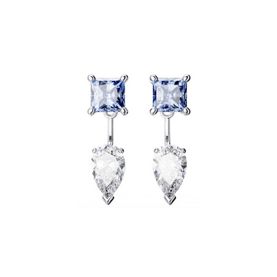 Pendientes ear jacket Mesmera Tallas mixtas, Desmontable, Azules, Baño de rodio  Swarovski Ref.5665767