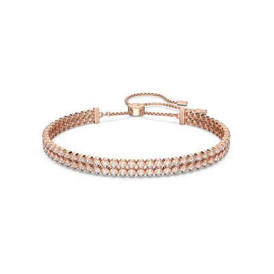 Pulsera Subtle, Talla Redonda, Blanca, Baño Tono Oro Rosa Swarovski Ref.5224182