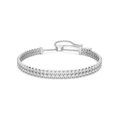 Pulsera Subtle, Talla Redonda, Blanca, Baño De Rodio Swarovski Ref. 5221397