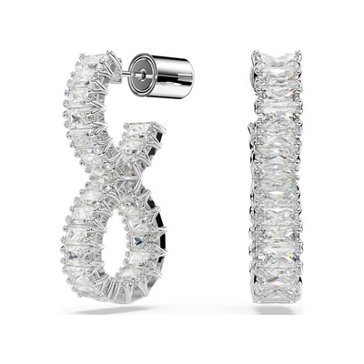 Pendientes de aro Hyperbola Símbolo del infinito, Blancos, Baño de rodio Ref.5684047