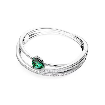 Brazalete Swarovski Hyperbola circonita neutra en carbono mujer, con latón reciclado y baño de rodio, Ref.5665327