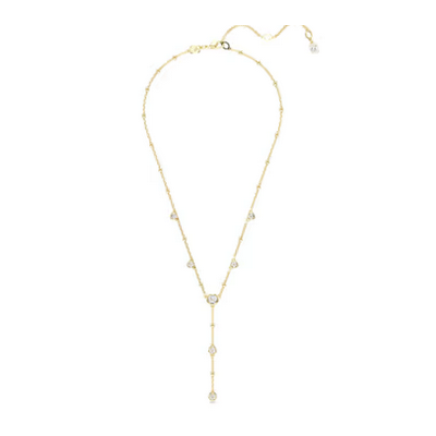 Collar en Y Imber Talla redonda, Diseño distribuido, Blanco, Baño tono oro Ref.5684510