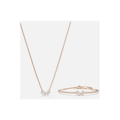 Conjunto Swarovski Mesmera, Tallas Mixtas, Blanco, Baño Tono Oro Rosa Ref: 5684779