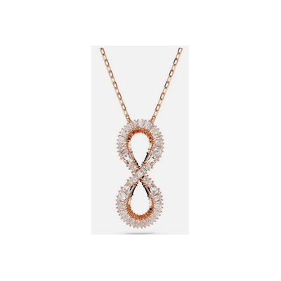 Swarovski colgante Hyperbola, Símbolo del infinito, blanco, baño tono Oro RosaRef.5677623