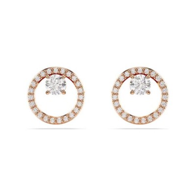 Pendientes Swarovski Constella Talla Redonda, Blancos, Baño Tono Oro Rosa Ref: 5692263