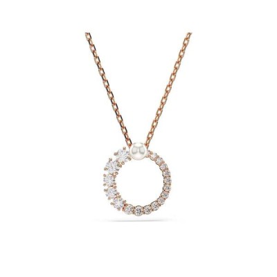 Colgante Swarovski Matrix Perla De Cristal, Talla Redonda, Blanco, Baño Tono Oro Rosa Ref: 5692265