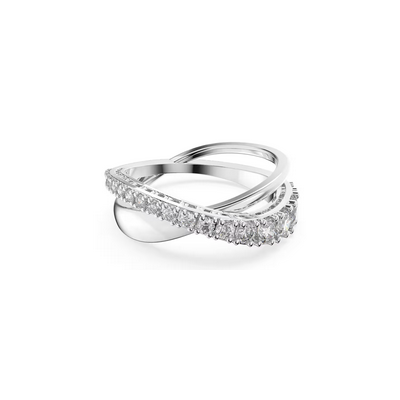 Anillo Twist, Talla redonda, Blanco, Baño de rodio Ref.5572718