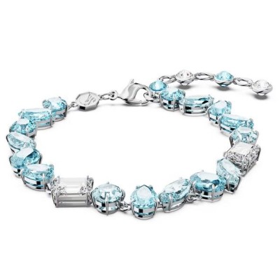 Pulsera Gema, Tallas mixtas, Azul, Baño de rodio Swaroski, Ref.5666018