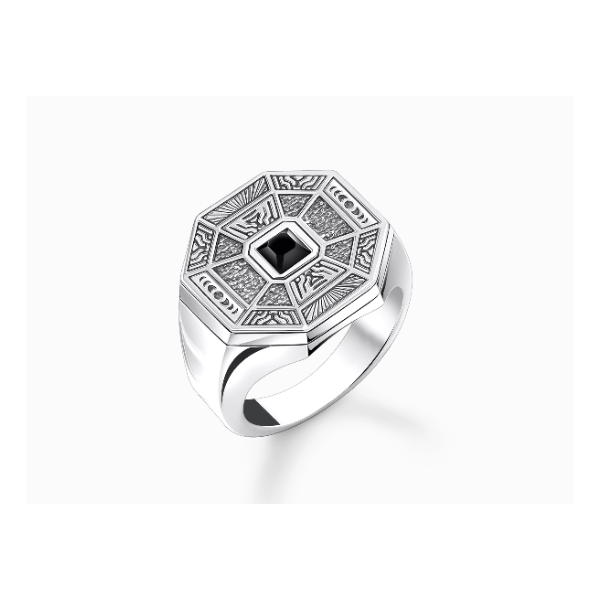 Anillo Thomas Sabo Talismán Con Negras Onix Plata Ref: TR2431-507-11-60