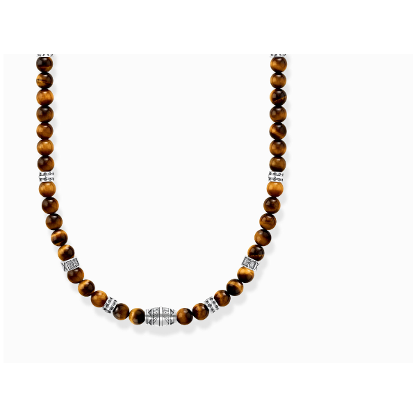 Cadena Thomas Sabo Con Ojo De Tigre Beads Plata Ref: KE2180-826-2-L50