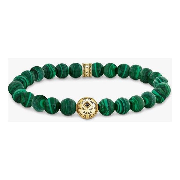 Pulsera de cuentas verdes con baño de oro - Thomas Sabo Ref.A2145-140-6-L16