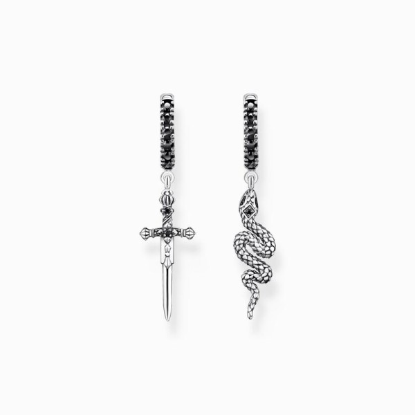 Pendientes  Thomas Sabo Aros ennegrecida serpiente y espada Ref. CR713-643-11