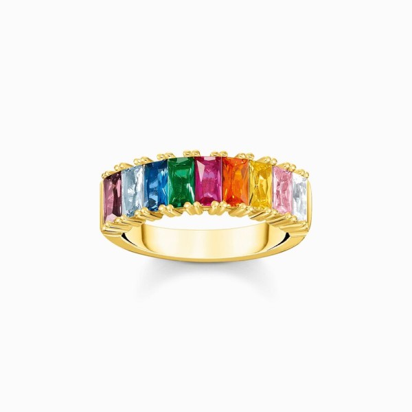 Anillo Thomas Sabo piedras de colores oro Ref. TR2404-996-7