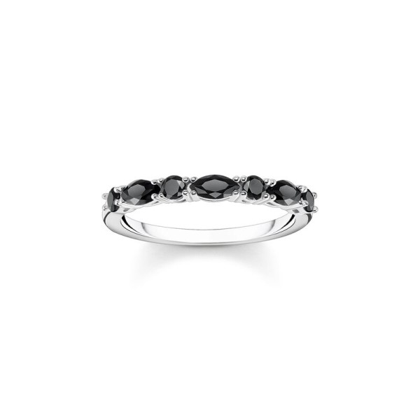 THOMAS SABO TR2341-051-11-52 PIEDRAS NEGRAS PLATA