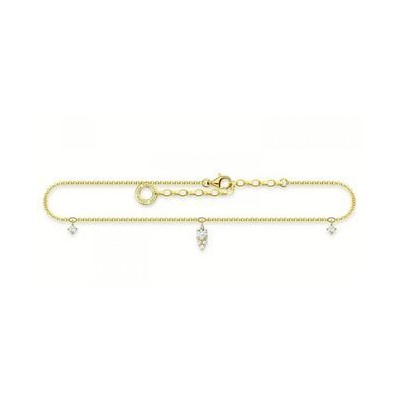 THOMAS SABO AK0027-414-14-L27V TOBILLERA PIEDRA BLANCA ORO