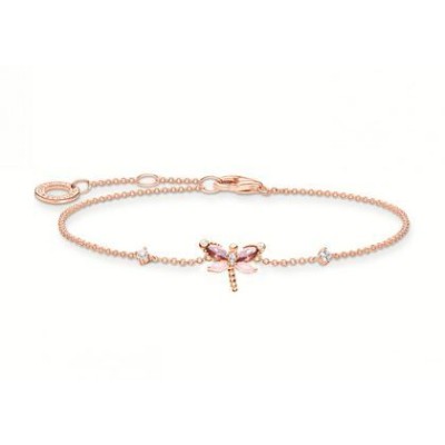 THOMAS SABO A2025-321-7-L19V PULSERA LIBÉLULA CON PIEDRAS ORO ROSADO