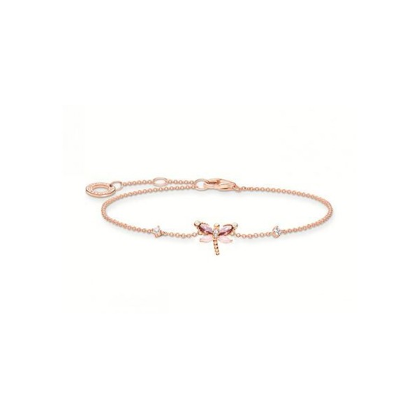 THOMAS SABO A2025-321-7-L19V PULSERA LIBÉLULA CON PIEDRAS ORO ROSADO