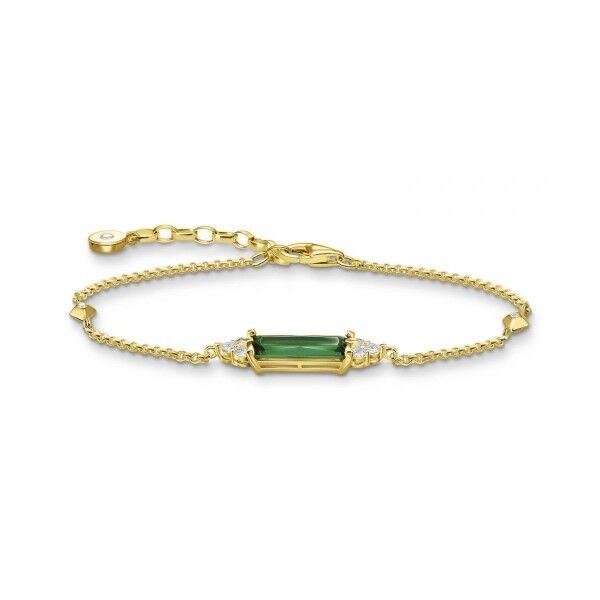 Thomas Sabo pulsera piedra verde oro Ref. A2018-971-6-L19V