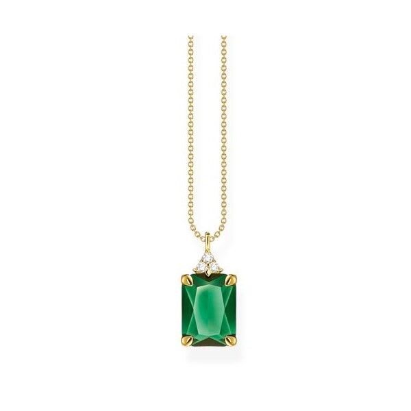 Thomas Sabo colgante cadena piedra verde oro Ref. KE2089-971-6-L45V