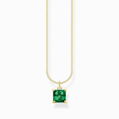 Collar Thomas Sabo con piedra verde oro Ref. KE2156-472-6-L45V