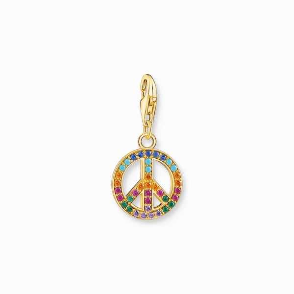 Charm Thomas Sabo peace con piedras de colores oro Ref. 1898-488-7