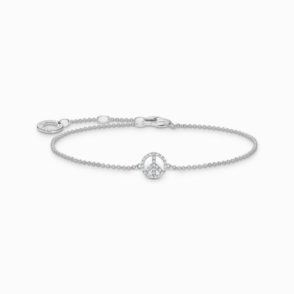 Pulsera Thomas Sabo peace con piedras blancas plata Ref. A2083-051-14-L19V