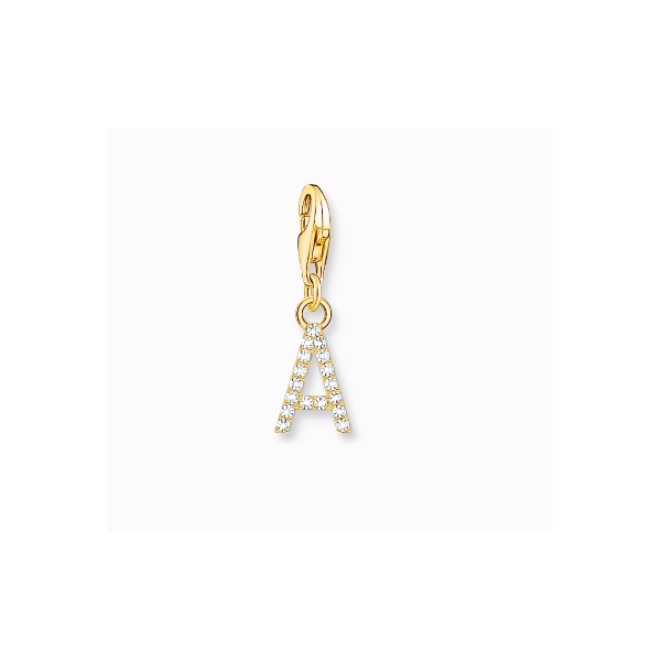 Charm Thomas Sabo Colgante Charm Letra A Con Piedras Blancas Chapado En Oro Ref: 1964-414-14