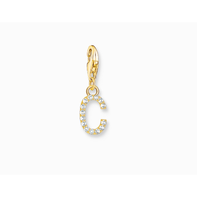 Charm Thomas Sabo Colgante Charm Letra C Con Piedras Blancas Chapado En Oro Ref: 1966-414-14