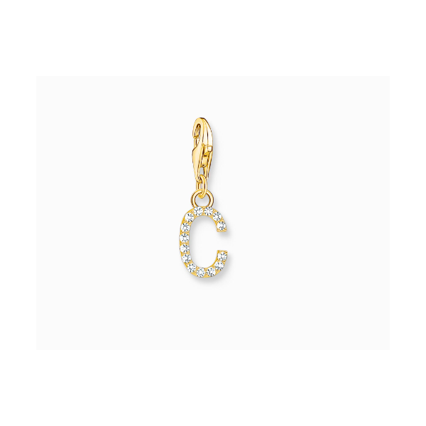 Charm Thomas Sabo Colgante Charm Letra C Con Piedras Blancas Chapado En Oro Ref: 1966-414-14