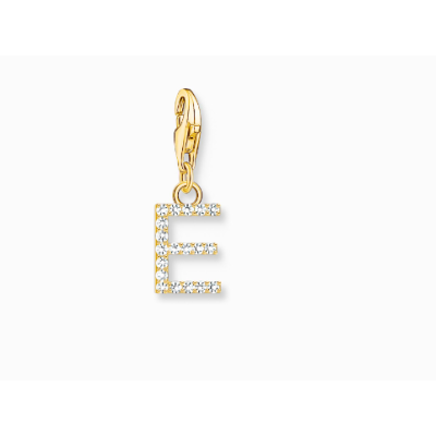 Charm Thomas Sabo Colgante Charm Letra E Con Piedras Blancas Chapado En Oro Ref: 1968-414-14