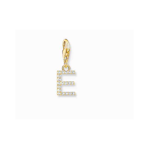 Charm Thomas Sabo Colgante Charm Letra E Con Piedras Blancas Chapado En Oro Ref: 1968-414-14